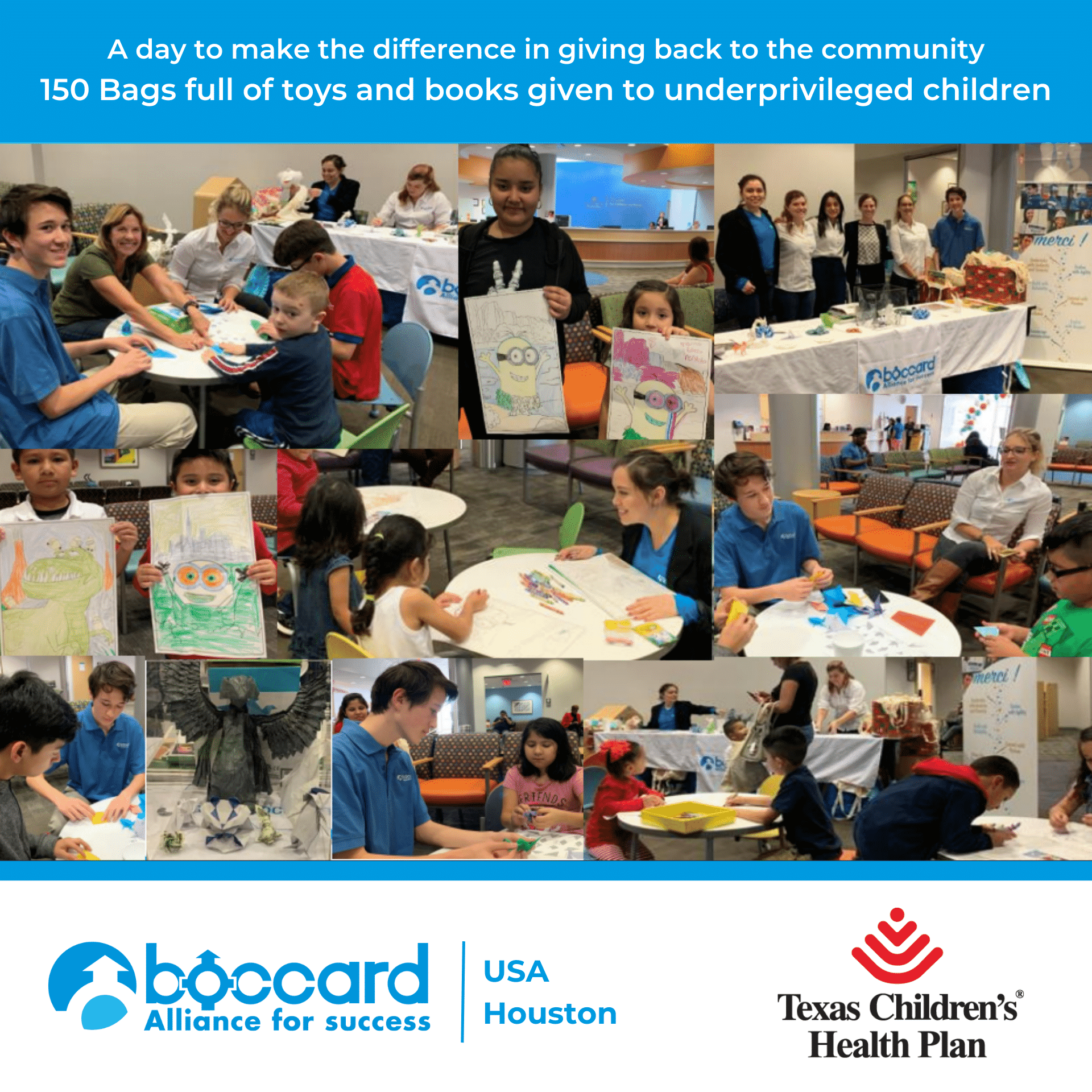 Boccard met its challenge in offering 150 Bags full of toys and books to underprivileged children